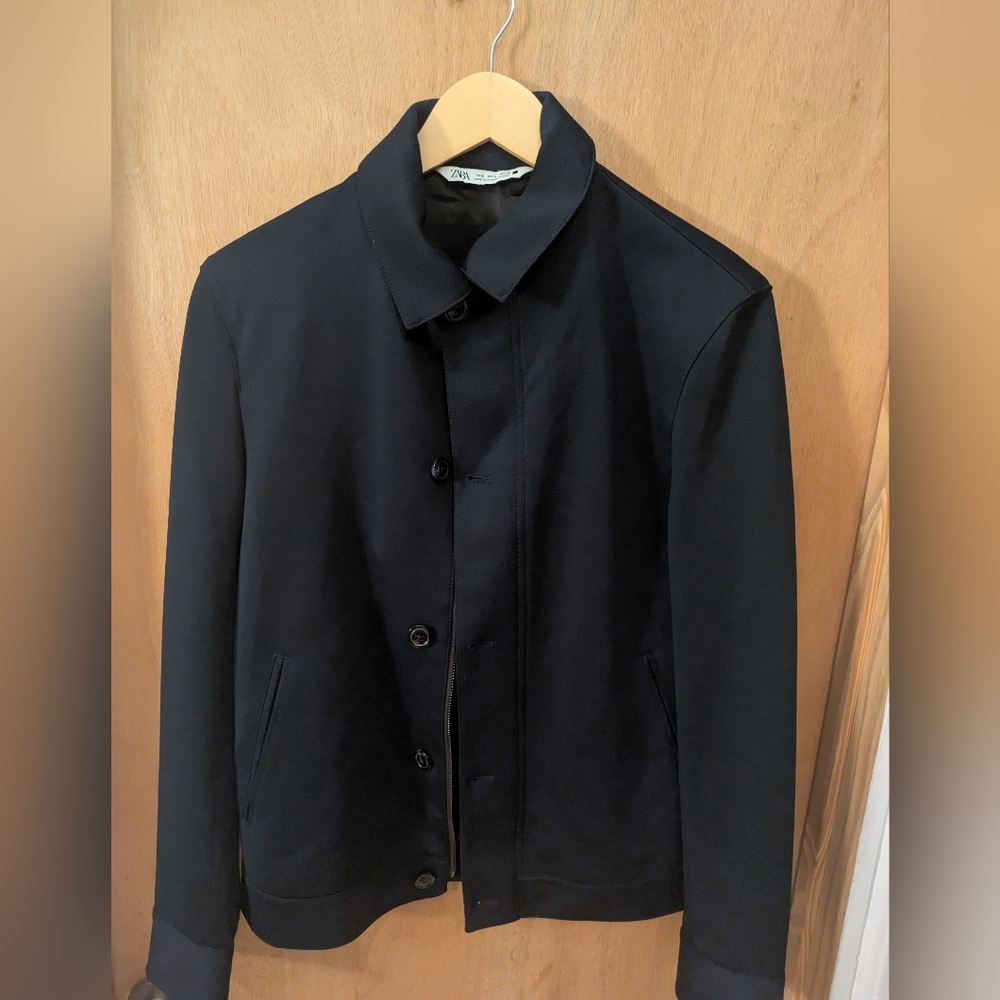 Navy Blue Button Down Overshirt
